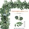 Fake Greenery Garlands Artificial Silver Dollar Eucalyptus Garland in Grey Green and Willow Twigs Garland Intertwined Together for Rustic Wedding Arch Swag Doorways Table Runner Decoration